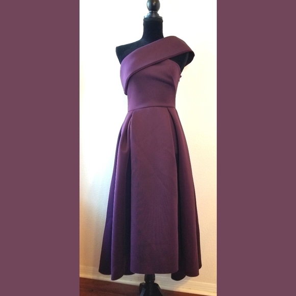 ASOS | Dresses | Asos One Shoulder Eggplant Scuba Formal Dress 6 | Poshmark